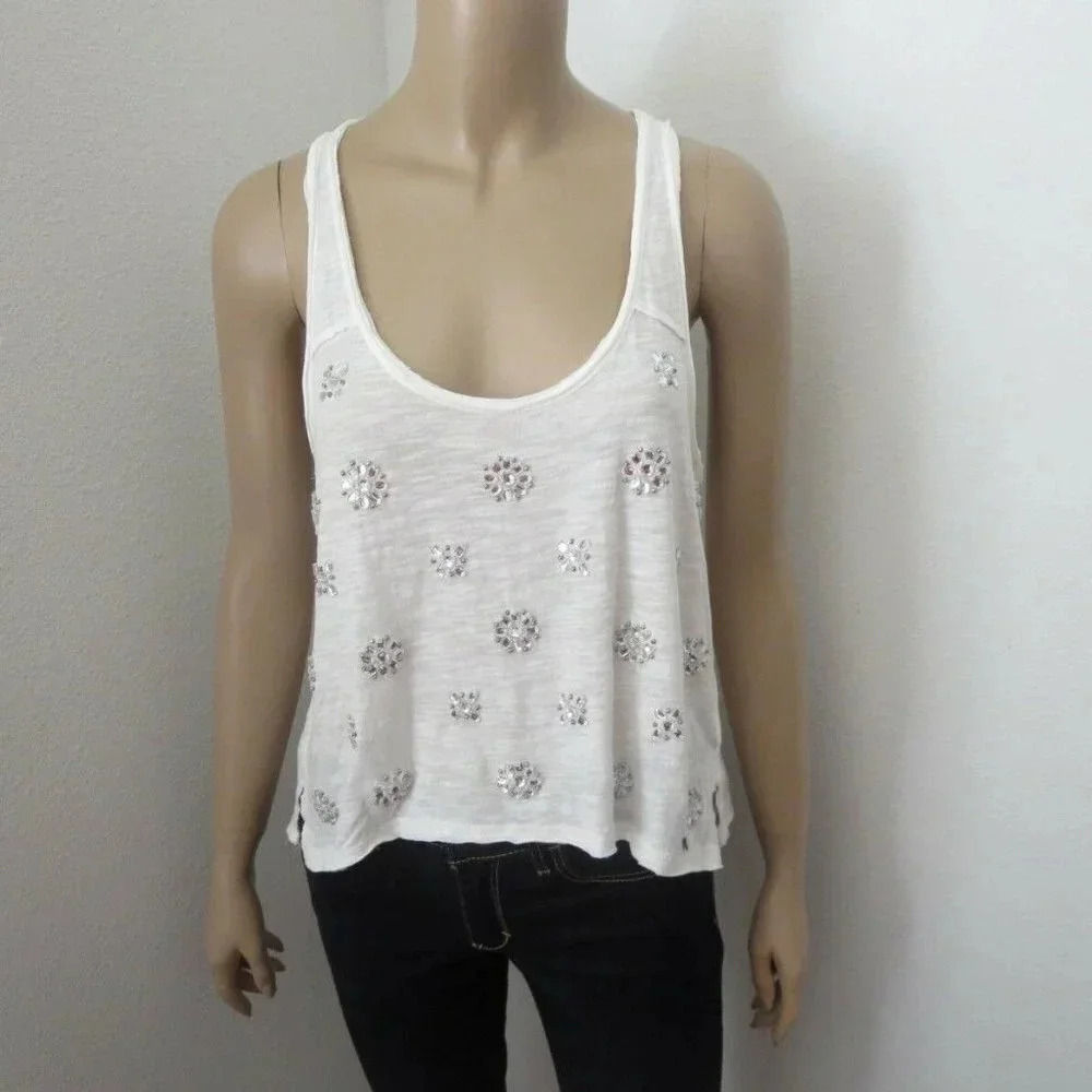 Abercrombie Jewel Embellished Racerback Tank XS